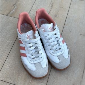 Adidas Women's White and Pink Sneakers